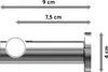 Interdeco Gardinenstange / Vorhangstange Chrom, Typ Platon Produktbild-Vorschau 2