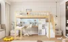 Lit mezzanine 140 x 200 cm en pin, structure en bois avec Voir les images du produit 17