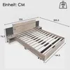 Modernes Holzbett mit 2 Nachtkommoden, Schlafzimmerset in Produktbild-Vorschau 2