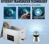 An ultrasonic cleaner with diagrams illustrating its cleaning technology. Náhľad obrázku produktu