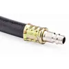 A close-up shot of the end of a black pneumatic hose with a metal connector. Produktbild-Vorschau