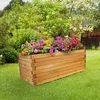 Pflanzkasten Holz mit Vlies 180x42x38cm naturbraun - XXL Produktbild-Vorschau 3