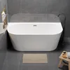 Wanna wolnostojąca przyścienna 170 x 80 cm biała Pari Podgląd zdjęcia produktu 3