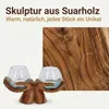 Doppel Windlicht Holzhand aus Suarholz mit 2 Glasgefäßen Produktbild-Vorschau 4