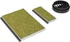 Three air filters and a circular vent cover are arranged on a white background. Produktbild-Vorschau