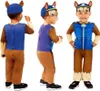 A child modeling a Paw Patrol Chase costume from multiple angles. Anteprima dell’immagine prodotto