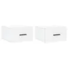 vidaXL Tables de chevet murales 2 pcs. Blanc 35x35x20 cm Voir les images du produit 9
