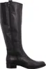 A side view of a black leather knee-high boot. Produktbild-Vorschau