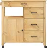 A wooden kitchen cart with drawers and a cabinet. Náhled obrázku produktu