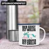 Trendation - Lustiger Einhorn Spruch Emaille Tasse Einhorn Produktbild-Vorschau 4