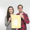 Mr. & Mrs. Panda Bild Eisbär Umarmen DIN A3 - Gelb Pastell Produktbild-Vorschau 3