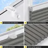 A collage of four close-up images showcasing different features of a pleated blind. Produktbild-Vorschau