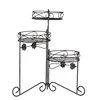 A black metal plant stand with three tiers. Náhľad obrázku produktu