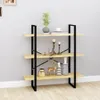 vidaXL Bücherregal 3 Böden 100x30x105 cm Massivholz Kiefer Produktbild-Vorschau 1