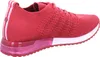 A side view of a red sneaker with a pink metallic sole. Produktbild-Vorschau