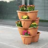 Stapelbare bloempotten set, 4-delig, in antraciet - Productafbeelding-voorbeeld 3