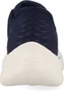 A close-up rear view of a navy blue sneaker with a white sole. Anteprima dell’immagine prodotto