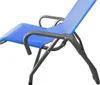 A blue lounge chair with a gray metal frame is shown against a white background. Produktbild-Vorschau