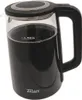 A black electric kettle with a glass body and a silver lid detail, shown against a white background. Produktbild-Vorschau