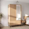 Kledingkast met kledingstang en deuren, garderobe met Productafbeelding-voorbeeld 1