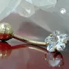 Piercing, Kugel und weiße Zirkonia, 585 Gold Gelbgold Produktbild-Vorschau 2