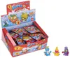 A display box filled with Superzings Series 1 blind bags, with three individual Superzings figures shown in front of the box. Produktbild-Vorschau