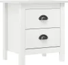 vidaXL Nachttisch Hill 2 Stk. Weiß 46x35x49,5 cm Massivholz Produktbild-Vorschau 11
