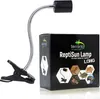 A product box for a reptile lamp, with the lamp itself partially visible. Voir les images du produit