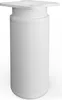 A white, cylindrical furniture leg with a mounting plate at the top. Produktbild-Vorschau