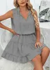 ASKSA Damen Ärmellos Kleid Tunikakleid Elegant Rüschen Produktbild-Vorschau 3