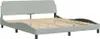 vidaXL Bettgestell "Dover" Hellgrau 180x200 cm Samt Produktbild-Vorschau 3