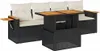 vidaXL 5tlg. Garten-Sofagarnitur mit Kissen Schwarz Poly Produktbild-Vorschau 1