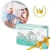 A collage showing a lifestyle scene of two women, a product box, and a golden laurel wreath with a crown. Voir les images du produit