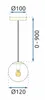 tooLight Pendellampe App1249-1C Schwarz Gold Metall Glas Produktbild-Vorschau 4