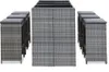 7-tlg. Gartenbar-Set mit Auflagen Poly Rattan Grau Produktbild-Vorschau 3