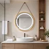 Zimilo LED-badspiegel, rond, 70 cm, goud, met verlichting. Productafbeelding-voorbeeld 1