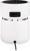 A white air fryer with a black touch panel and a silver band around the middle. Produktbild-Vorschau