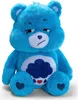 A blue plush toy bear sitting down against a white background. Produktbild-Vorschau