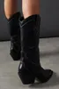 Boty Vaton Debbie, dámské, kovbojské, černé, z kůže Náhled obrázku produktu 2
