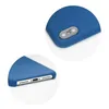 Close-up views of a blue phone case, showing the camera cutout and the charging port. Produktbild-Vorschau