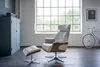 KAWOLA Sessel TOSAR Relaxsessel drehbar Leder grau mit Produktbild-Vorschau 2