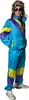 A man wearing an 80s-style tracksuit, wig, and sunglasses. Produktbild-Vorschau