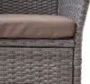 Close-up of a grey rattan bench with a brown cushion. Anteprima dell’immagine prodotto