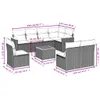 9-tlg. Garten-Sofagarnitur mit Kissen Grau Poly Rattan Produktbild-Vorschau 8