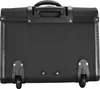 The back view of a black rolling briefcase. Produktbild-Vorschau
