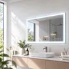 Relaxdays Badspiegel, 60 x 100 cm, dimmbarer LED-Spiegel, Produktbild-Vorschau 2