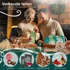 A family is shown preparing Christmas gifts, with advent calendar bags and other festive items laid out. Produktbild-Vorschau