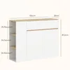 A sideboard cabinet with two doors and shelves, with dimensions indicated. Náhled obrázku produktu