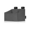 A gray fabric organizer with two compartments and two black hanging loops, shown against a white background. Produktbild-Vorschau