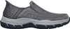 A side view of a gray Skechers men's slip-on shoe with a Goodyear sole. Produktbild-Vorschau